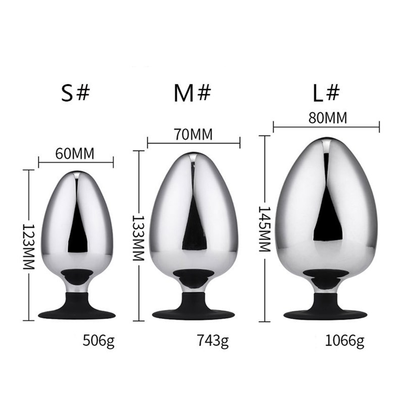 Large Stainless Steel Anal Plug Prostate Massager With Strapon Solid Butt Expander Toy - 3