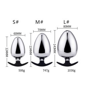 Stainless Steel Solid Big Anal Plug Prostate Massage Sex Expander Huge Butt Go Out Strap On Buttplug Balls - 2