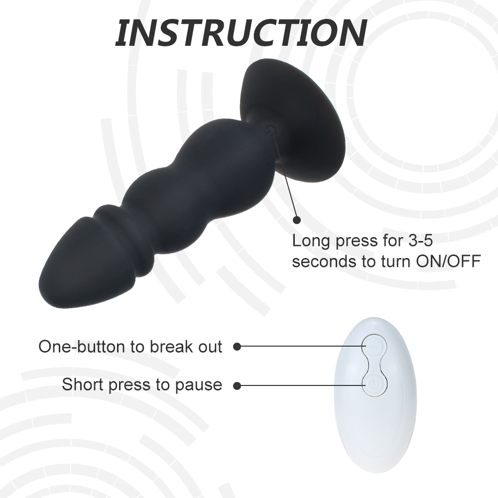 Male Prostate Massager Remotecontrolled Anal Plug Vibrator Gspot Stimulator Vibrating Sex Toy - 2