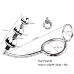 3 Size Stainless Steel Anal Hook Prostate Massager Cock Ring Butt Plug Chastity Lock Fetish Gay Metal Sex Tools For Couples - 2