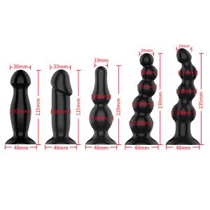 Silicone Prostate Massage Vibration Anal Dildo 5size Big Beads Butt Plug G Spot Stimulate Sex Toys For Couples - 2