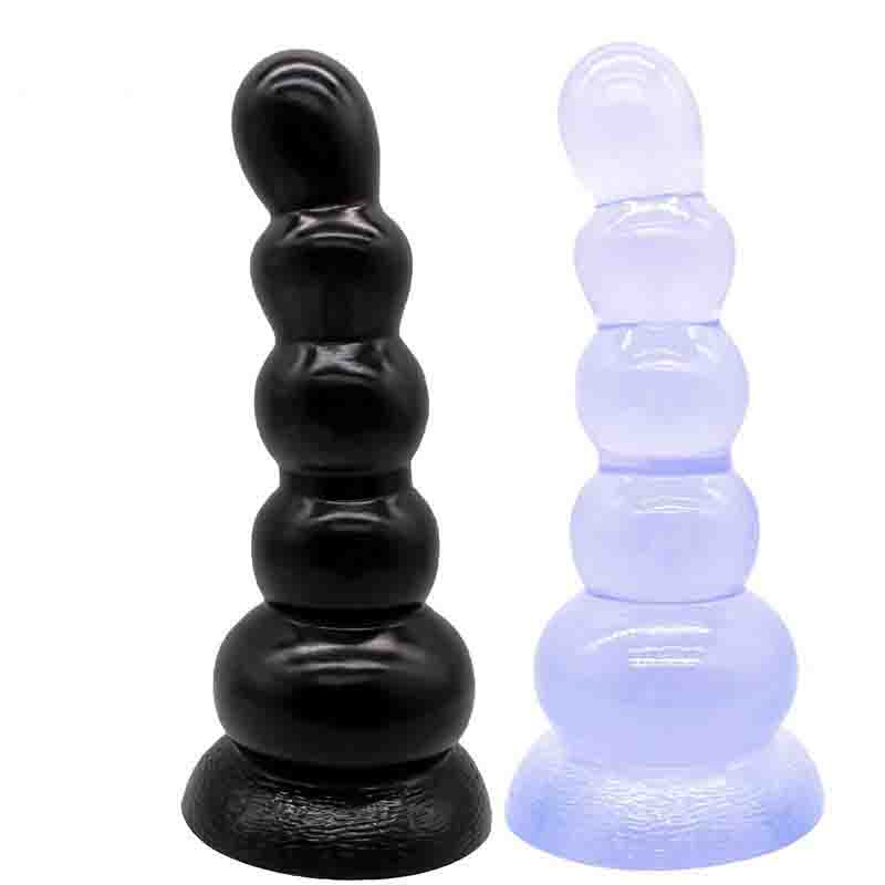 Large Transparent Crystal Butt Plug Anal Beads With Suction Cup Gspot Stimulator Sexual Wellness Toy For Adults Men Women - 1