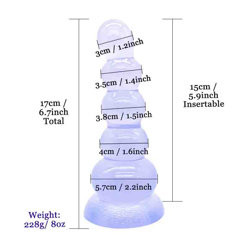 Large Transparent Crystal Butt Plug Anal Beads With Suction Cup Gspot Stimulator Sexual Wellness Toy For Adults Men Women - 2
