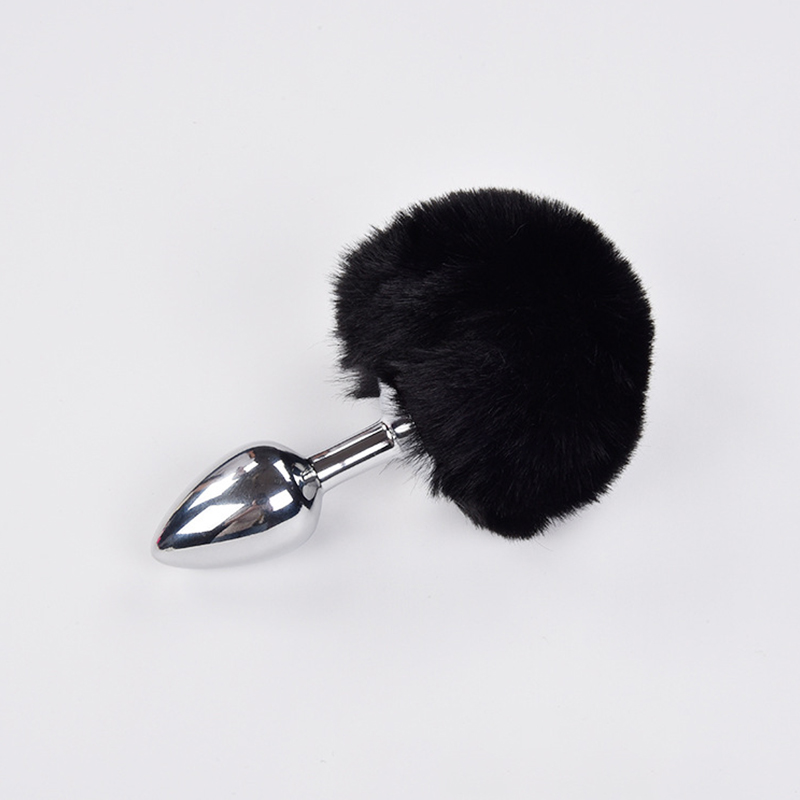 Small Size Metal Rabbit Tail Anal Masturbator Plug Unisex Adult Sex Toy Alloy Bunny Butt Plug - 5