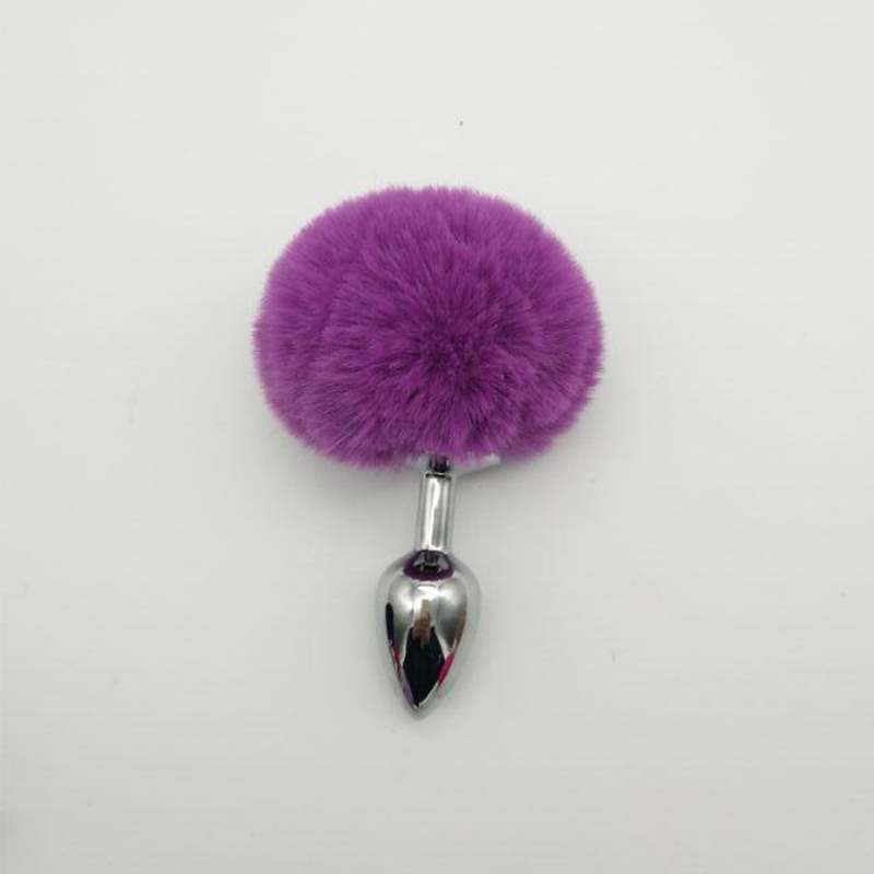 Small Size Metal Rabbit Tail Anal Masturbator Plug Unisex Adult Sex Toy Alloy Bunny Butt Plug - 6