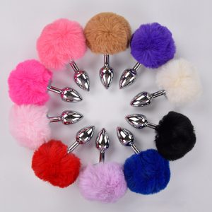 Anal Masturbator Small Size Metal Rabbit Tail Plug Alloy Bunny Butt Sex Toys For Women Men Adult Products
