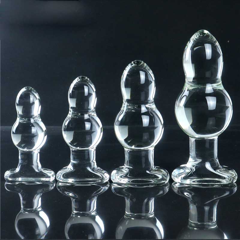 4piece Set Large Glass Anal Plugs Prostate Massager Adult Toys For Women Couples - 1