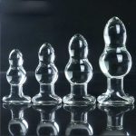 4 Pcs Huge Glass Butt Plug Big Anal Balls Prostate Massager Dilatador Adult Sex Toys For Women Couples