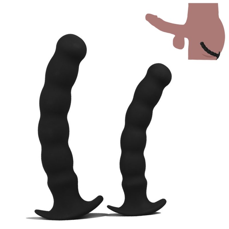 Silicone Anal Sex Toy Male Masturbation Prostate Massager Anus Big Dildo Beads Butt Plug Gay Toys For Man Couple 2 Size