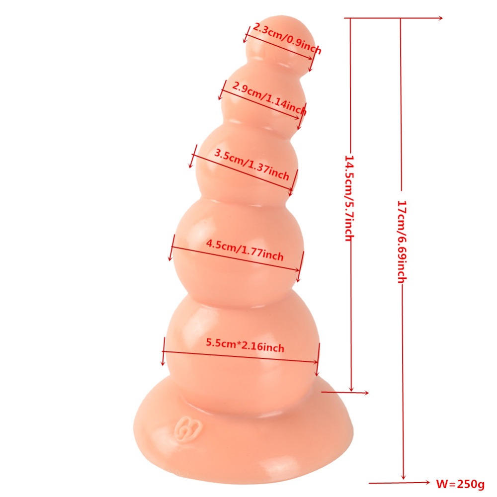 Quality 5bead Silicone Dildo With Suction Cup Prostate Massage Toy Couples Anal Play Gayfriendly Buttplug - 2
