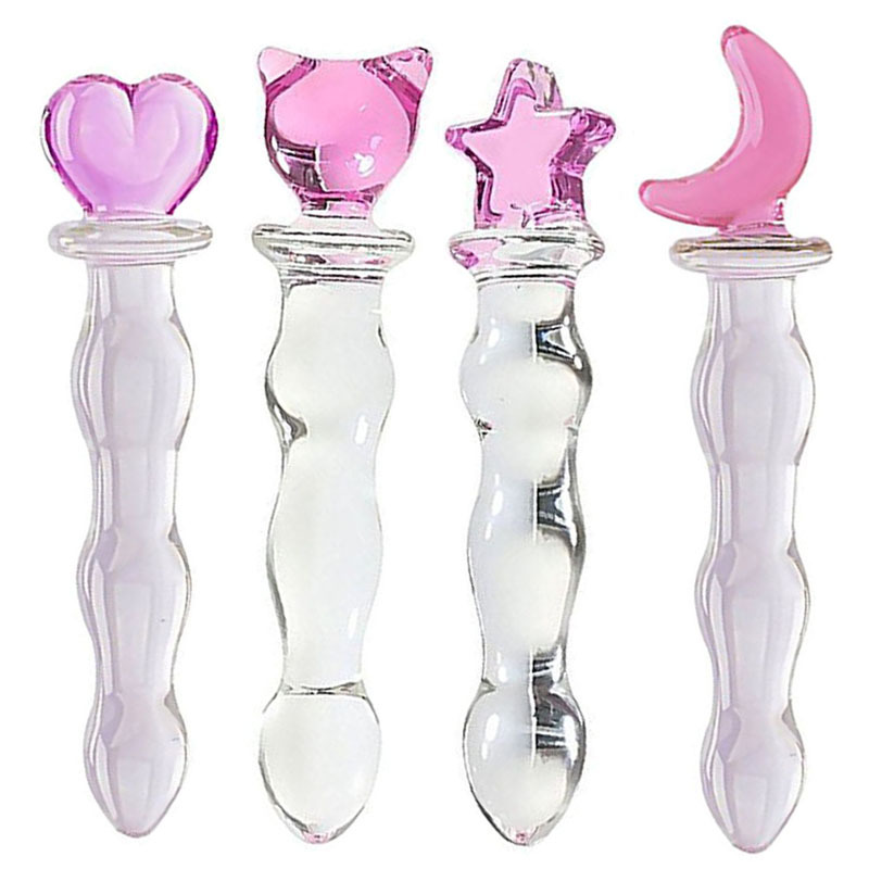 Crystal Glass Prostate Massage Toy Anal Plug For Men Women Couples Pleasure Stimulation With Bear Star Moon Heart Shapes - 5