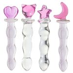 Crystal Glass Anal Butt Plug Bear Star Moon Heart Shape Stimulation Prostate Massage Sex Toys For Men Women Couples
