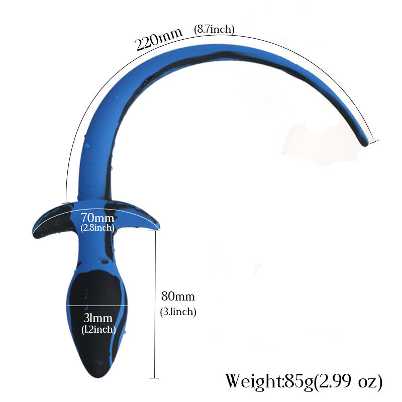 Unisex Redblue Silicone Anal Plug Bdsm Tail Dildo For Gspot Stimulation Anus Massage Expansion Adult Pleasure Toy For Men Women - 7