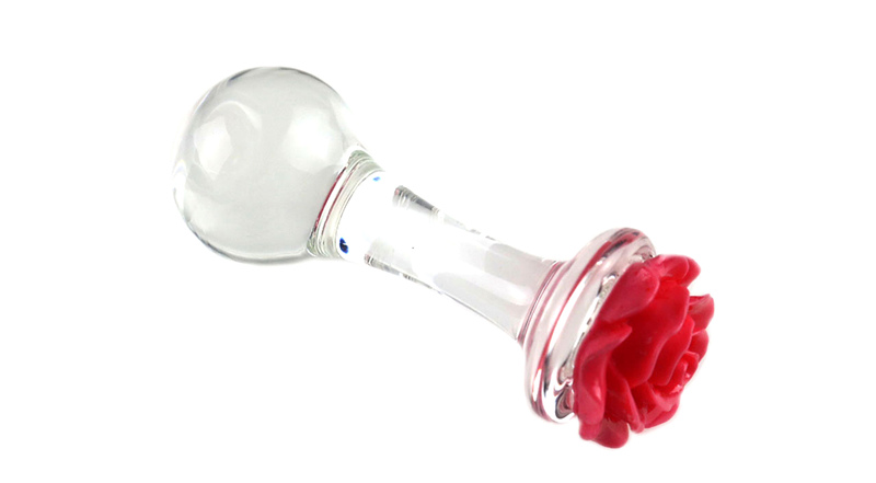 Rose Glass Anal Dildo Set 3 Pcs Gspot Stimulator Womens Erotic Massager Butt Plug Sex Toys - 4