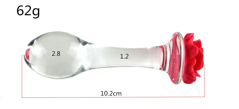 Rose Glass Anal Dildo Set 3 Pcs Gspot Stimulator Womens Erotic Massager Butt Plug Sex Toys - 7