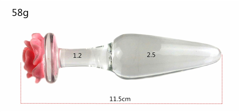 Rose Glass Anal Dildo Set 3 Pcs Gspot Stimulator Womens Erotic Massager Butt Plug Sex Toys - 9