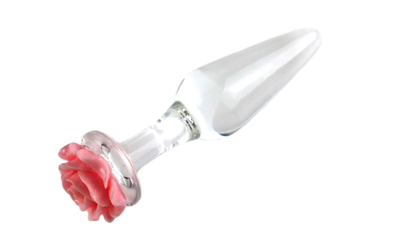 Rose Glass Anal Dildo Set 3 Pcs Gspot Stimulator Womens Erotic Massager Butt Plug Sex Toys - 10