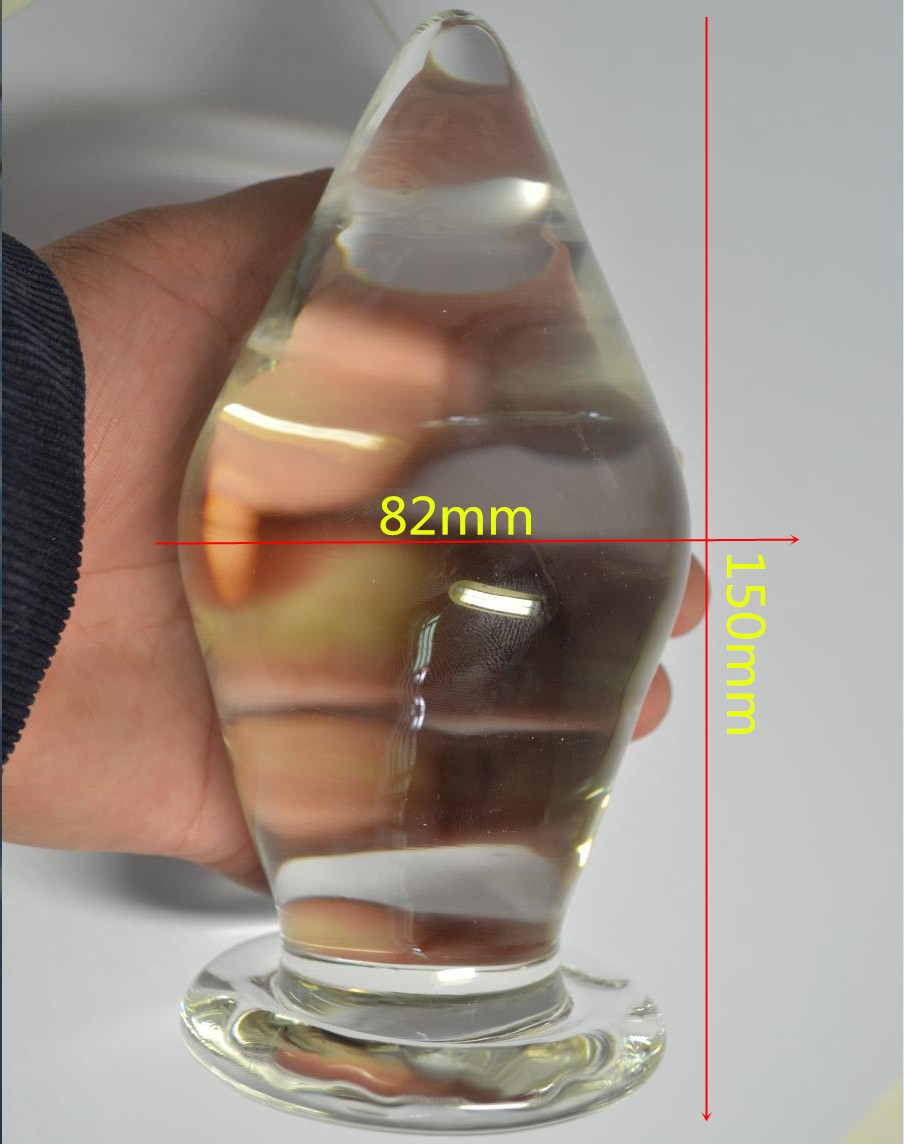 Extralarge 82x150mm Glass Anal Plug Butt Tail Adult Pleasure Toys Anus Stimulation Unisex Dildo - 1