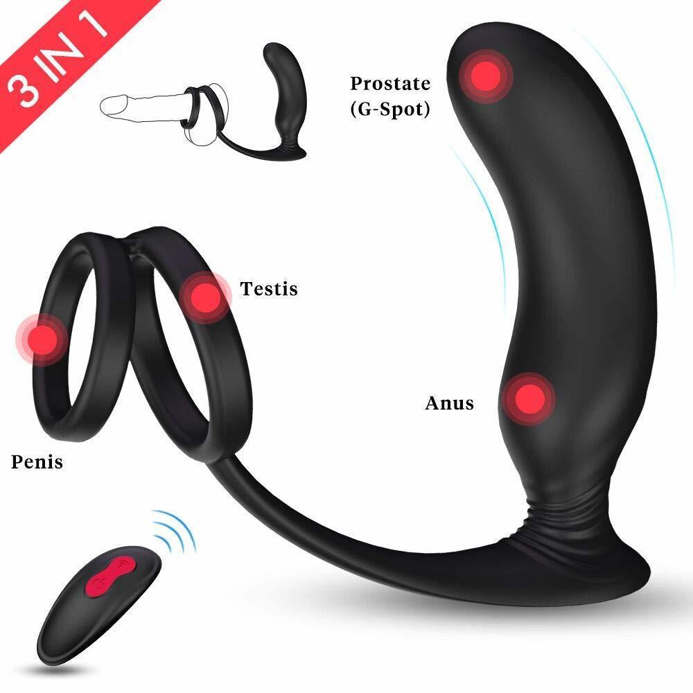 Rechargeable 9mode Wireless Vibrator Ring Waterproof Silicone Gspot Stimulator For Men Remotecontrolled - 1