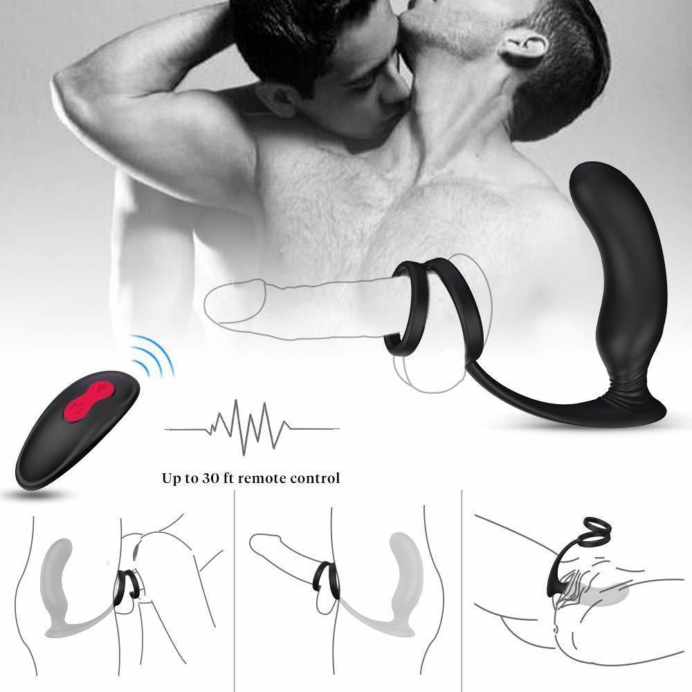 Rechargeable 9mode Wireless Vibrator Ring Waterproof Silicone Gspot Stimulator For Men Remotecontrolled - 2