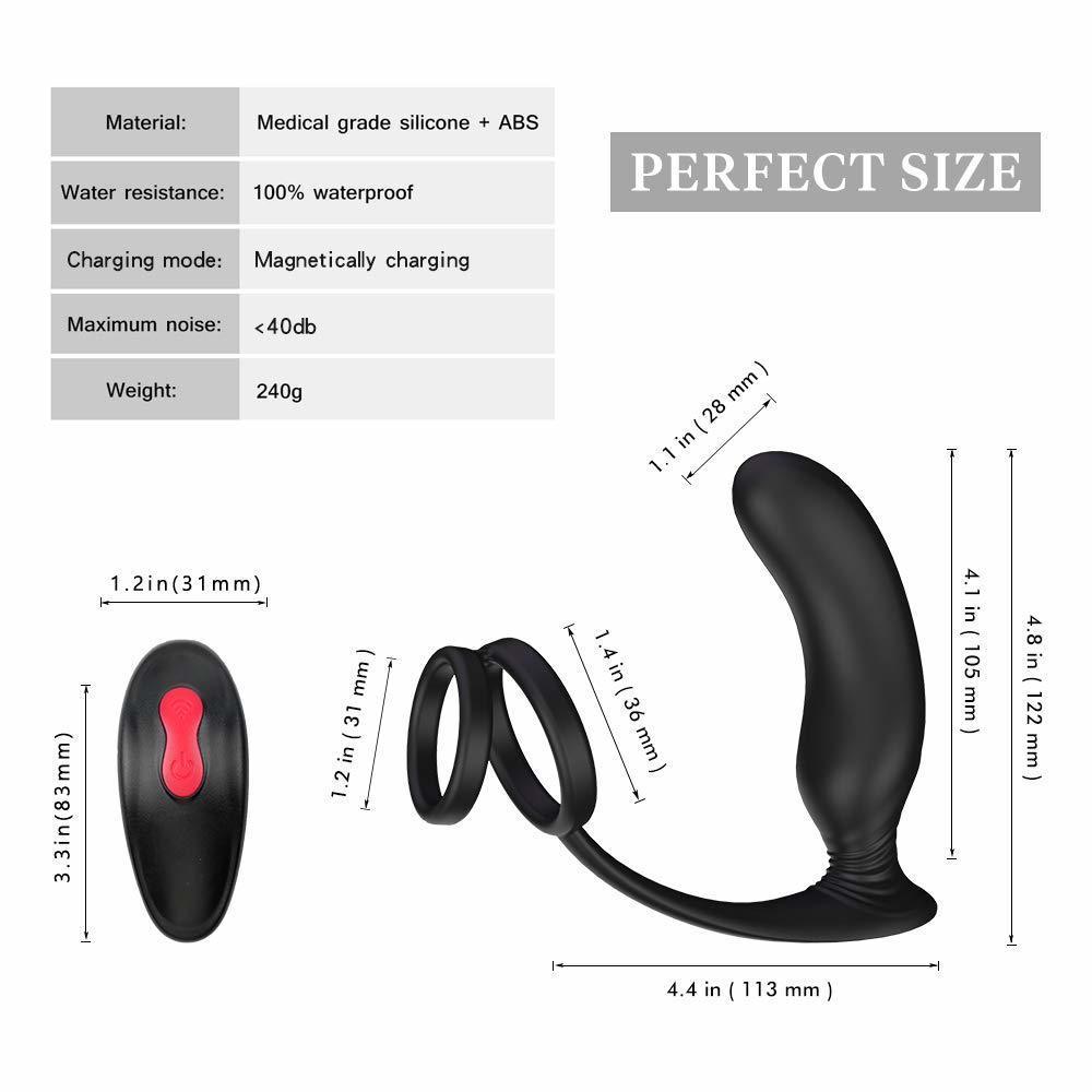 Rechargeable 9mode Wireless Vibrator Ring Waterproof Silicone Gspot Stimulator For Men Remotecontrolled - 6