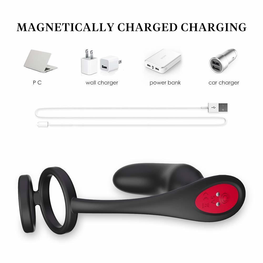 Rechargeable 9mode Wireless Vibrator Ring Waterproof Silicone Gspot Stimulator For Men Remotecontrolled - 7