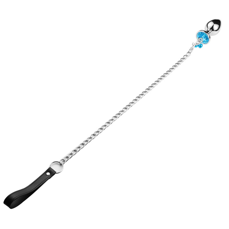 Stainless Steel Adult Anal Plug With Bell Leather Traction Chain Sml Sizes Erotic Stimulation Toy - 3