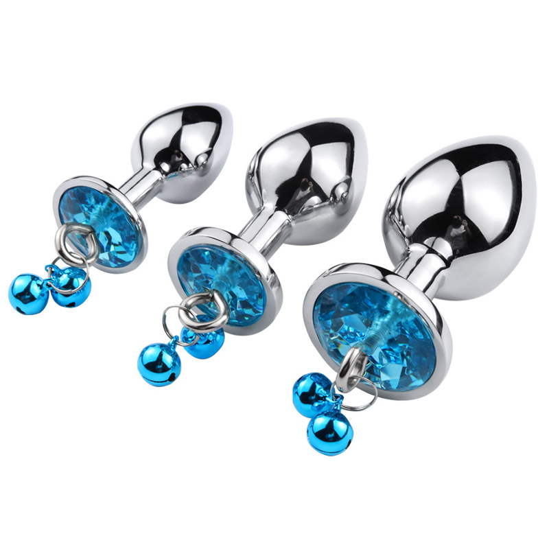 Stainless Steel Adult Anal Plug With Bell Leather Traction Chain Sml Sizes Erotic Stimulation Toy - 8