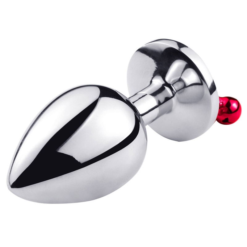 Stainless Steel Adult Anal Plug With Bell Leather Traction Chain Sml Sizes Erotic Stimulation Toy - 13