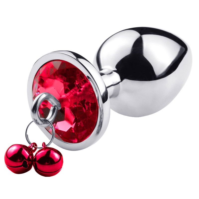Stainless Steel Adult Anal Plug With Bell Leather Traction Chain Sml Sizes Erotic Stimulation Toy - 14