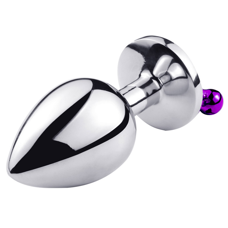 Stainless Steel Adult Anal Plug With Bell Leather Traction Chain Sml Sizes Erotic Stimulation Toy - 19