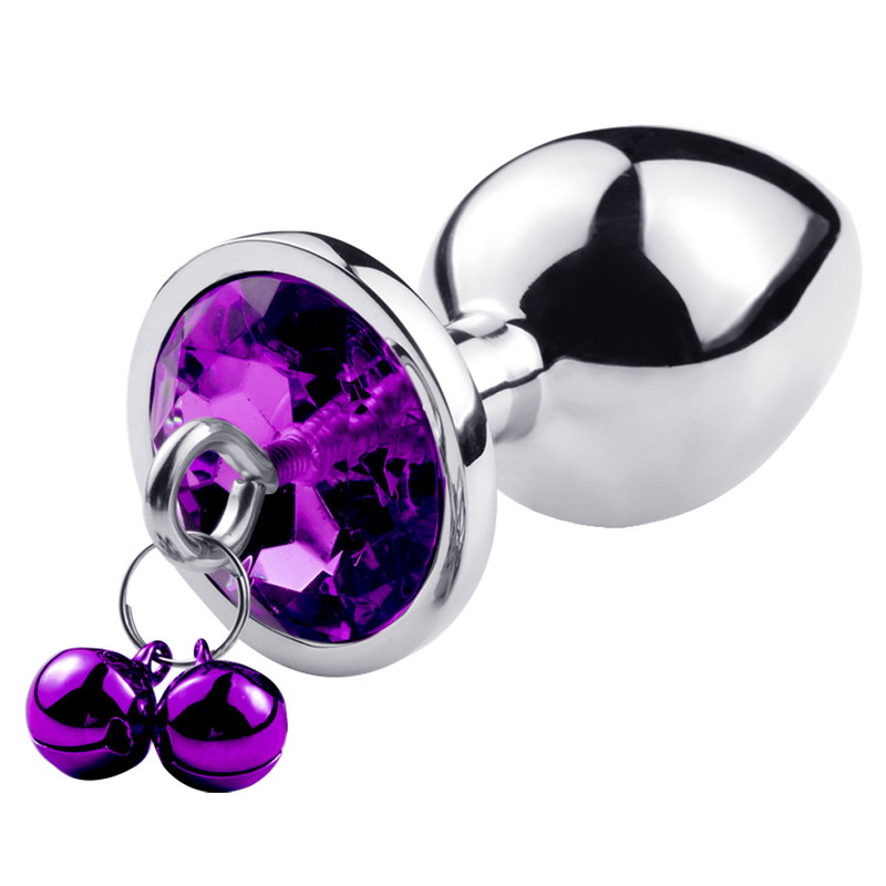 Stainless Steel Adult Anal Plug With Bell Leather Traction Chain Sml Sizes Erotic Stimulation Toy - 20