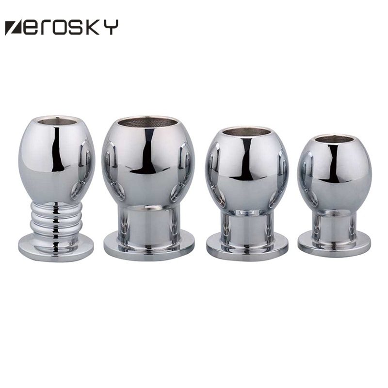 Zerosky Stainless Steel Anal Beads Hollow Butt Plug Bdsm Dildo Enema Tool Vaginal And Anal Peep Toy For Men And Women - 1