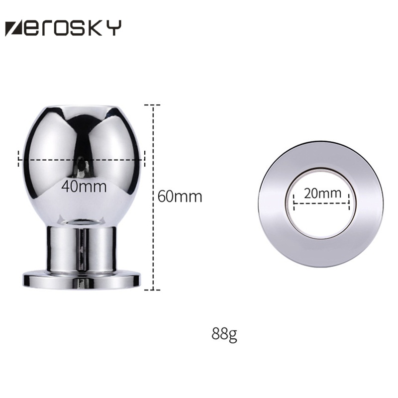 Zerosky Stainless Steel Anal Beads Hollow Butt Plug Bdsm Dildo Enema Tool Vaginal And Anal Peep Toy For Men And Women - 7