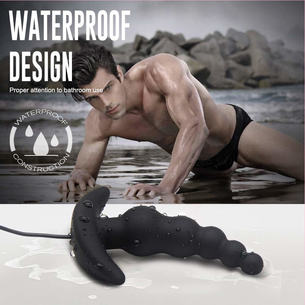 Silicone 10mode Vibrating Black Anal Plug Waterproof Unisex Male Female Adult Pleasure Toy - 2