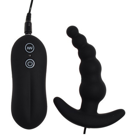 Silicone 10mode Vibrating Black Anal Plug Waterproof Unisex Male Female Adult Pleasure Toy - 6