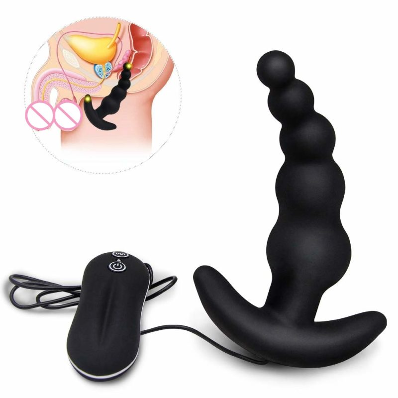 Vibrating Waterproof Butt Plug 10 Mode Black Color Silicone Anal Vibrator For Male & Female Sex Toys