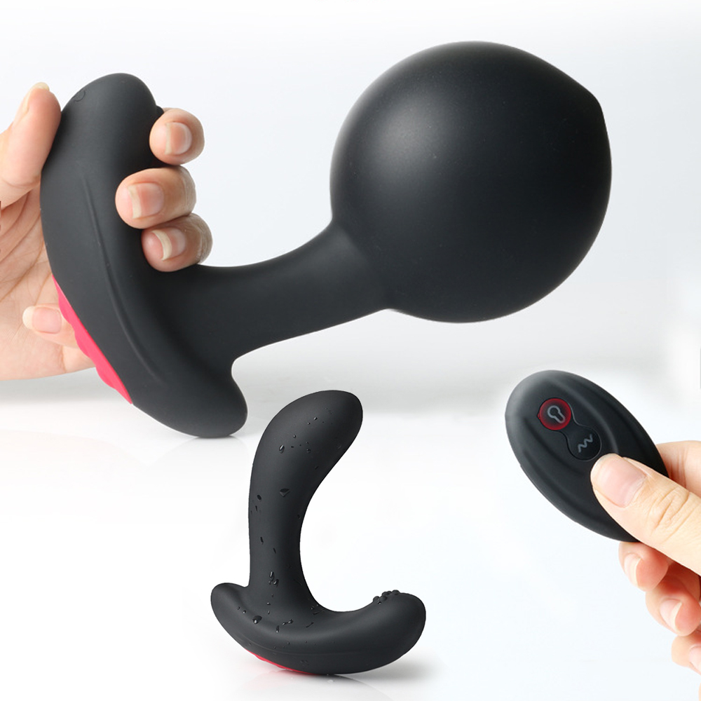 Silicone Inflatable Vibrating Anal Plug Prostate Massager Mens Adult Sex Toy Butt Plug Vibration - 2