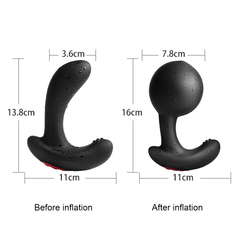 Silicone Inflatable Vibrating Anal Plug Prostate Massager Mens Adult Sex Toy Butt Plug Vibration - 12