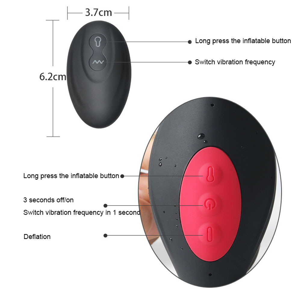 Silicone Inflatable Vibrating Anal Plug Prostate Massager Mens Adult Sex Toy Butt Plug Vibration - 13
