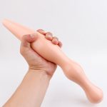 Super Big Flesh-colored Soft Silicone Smooth Massage Stick Butt Plug Masturbation Anal Dildo Orgasm Erotic Sex Adult Toys - 3