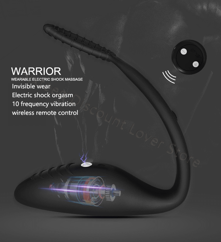 Wireless Prostate Massager With Penis Ring Remote Control Anal Plug Vibrator Invisible Wear Electric Shock Adult Gay Toys For Men - 1