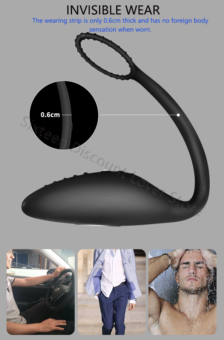 Wireless Prostate Massager With Penis Ring Remote Control Anal Plug Vibrator Invisible Wear Electric Shock Adult Gay Toys For Men - 2