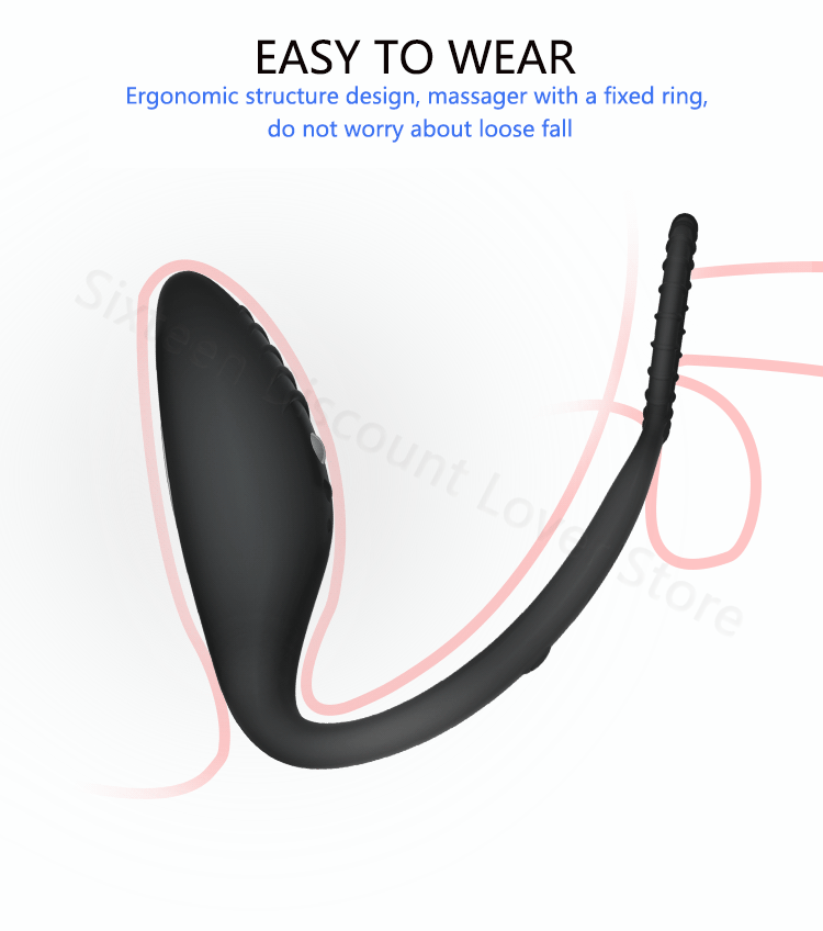 Wireless Prostate Massager With Penis Ring Remote Control Anal Plug Vibrator Invisible Wear Electric Shock Adult Gay Toys For Men - 6