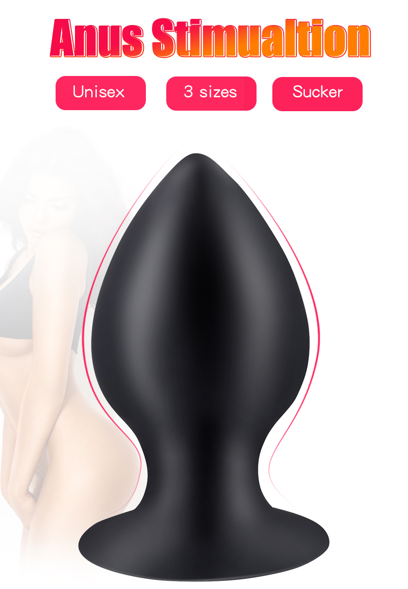 Silicone Large Butt Plug Anal Dilation Prostate Massager Suction Cup Dildo Gspot Stimulator Gay Sex Toy - 1