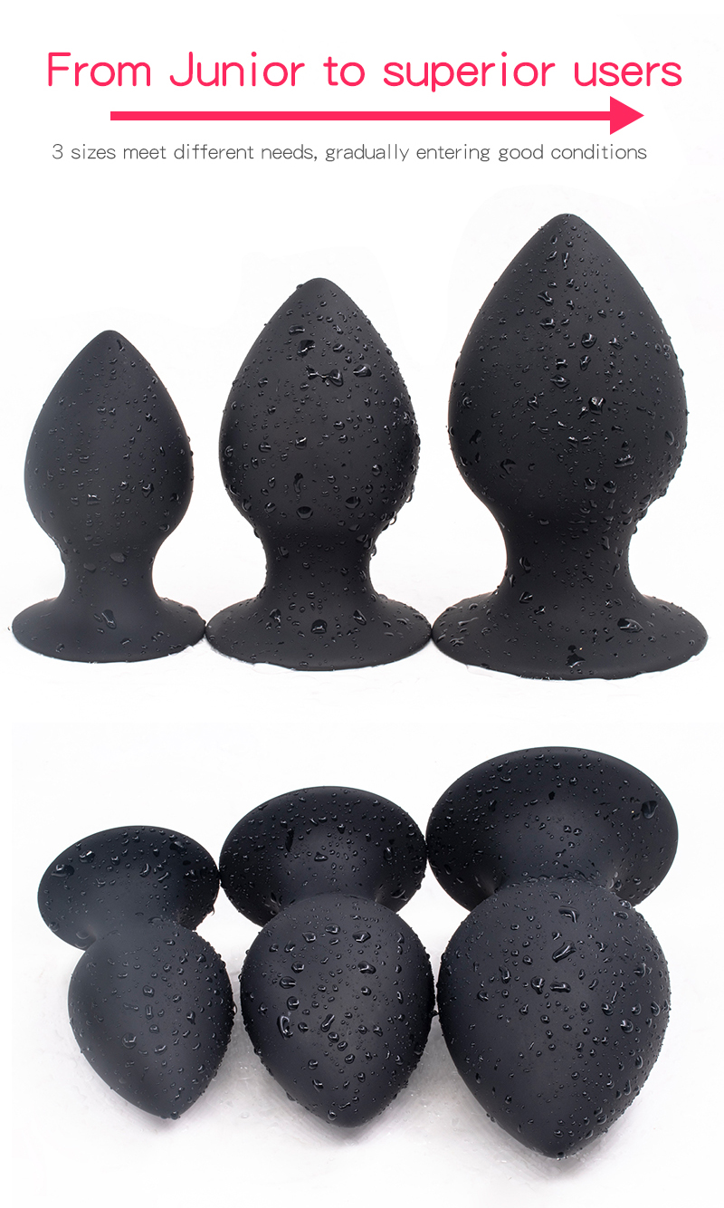 Silicone Large Butt Plug Anal Dilation Prostate Massager Suction Cup Dildo Gspot Stimulator Gay Sex Toy - 3