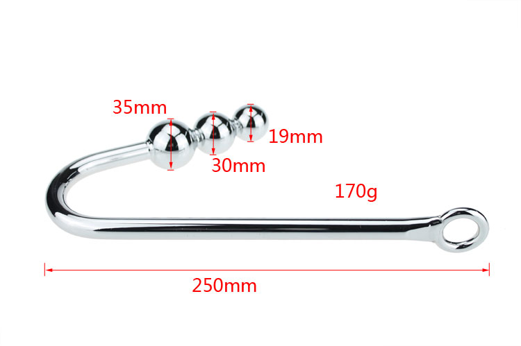 Stainless Steel Anal Hooks Metal Butt Plug With Strapon Balls Couples Intimate Stimulation Toy With Rope Hook - 1