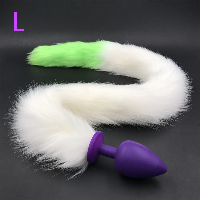 Silicone Anal Plug With Green Tail Bondage Bdsm Animal Roleplay Sex Toy For Couples Feiths H85135a - 5