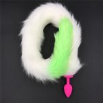 Silicone Anal Plug Tails Butt Green Tail Anus Bead Feiths Bondage Animal Sex Toys For Couples H8-5-135a - 3