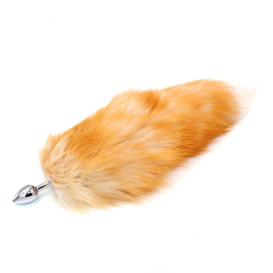 Quality Stainless Steel Fox Tail Anal Plug Large Realistic Fur Couples Erotic Cosplay Accessory - 6